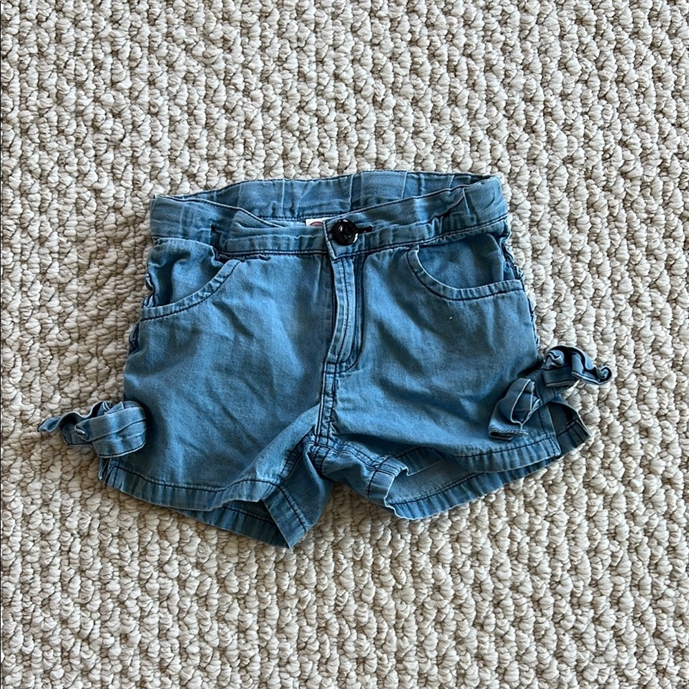 Ruffle Butts Light Blue Denim Shorts Size 2T